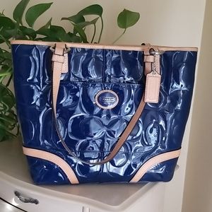 Coach Peyton Signature Navy Blue/ Royal Blue